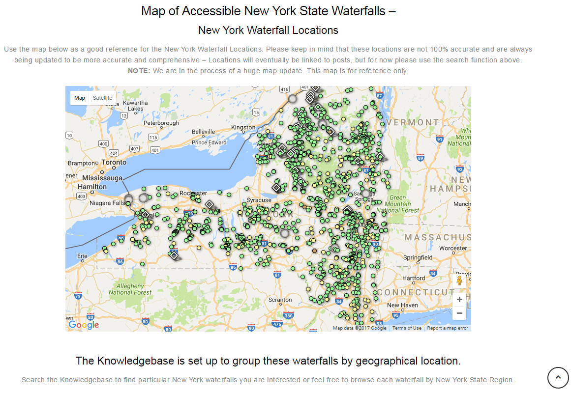 A Map of New York State Waterfalls | Dig The Falls